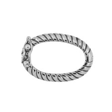 Oxidized Sterling Silver Textured Oval Pearl Enhancer Shortener Push Clasp 99742