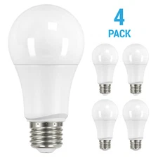 4 Pack Satco S29589 LED 120V 9.5W =60W A19 Medium E26 Frosted 3000K Warm White