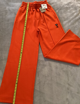 Ameri PUMA×AMERI COLLAB JERSEY PANTS Puma X AMI Women's Wide Pants Orange In Size Small 534076 95