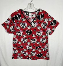 Disney Mickey And Minnie Scrubs short sleeve top women  s medium NWOT