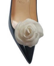 Off White Color Rose Shoe Clips 2pcs, Shoe Accessories