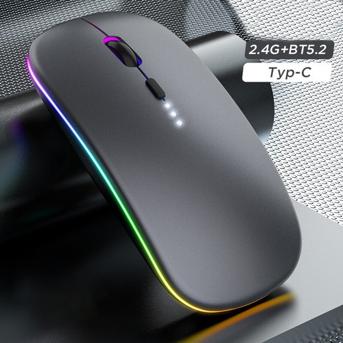 Wireless mouse Rechargeable Portable ultrathin Rainbow Backlight for PC ipad Mac - Picture 6 of 13