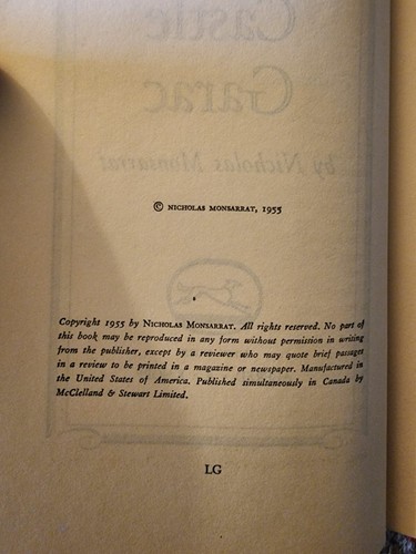 Castle Garac by Nicholas Monsarrat (BCE, hardcover, dust jacket) - Picture 5 of 5