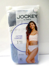 Jockey Elance Womens French Cut cotton comfort panties size 6/M 3 pair