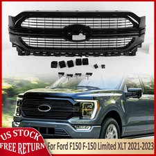 Gloss Black Front Bumper Grille For Ford F150 Limited XLT 2021-2023 ML3Z-8200-KA
