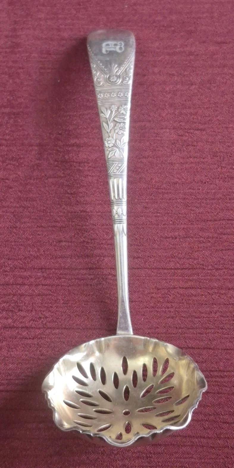 1847 Rogers Bros Lorne Pattern Silver Plate Sugar Ladle With Mono