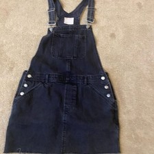 ASOS Black Denim Overall Dress Size 10