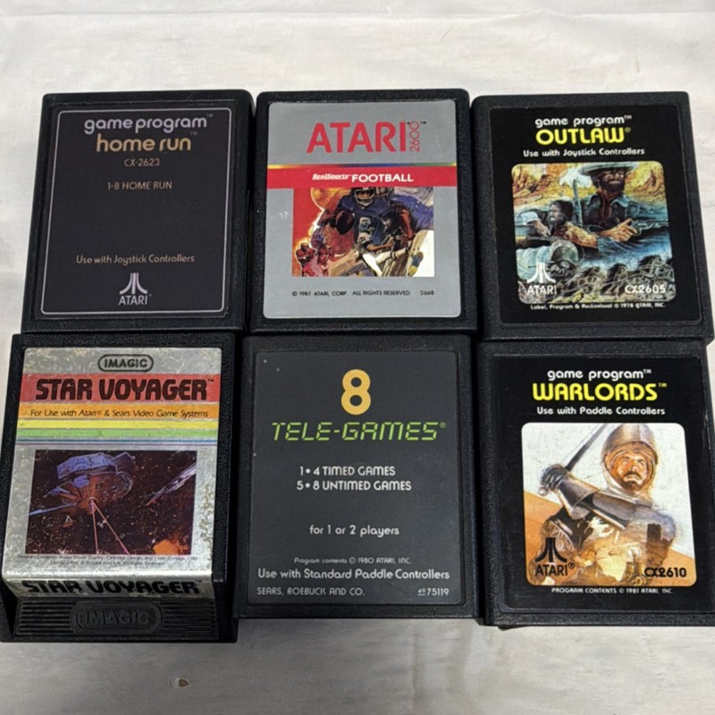 Atari IMAGIC Sears Game Cartridge Lot Home Run Football Outlaw Star Voyager