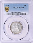1871 Seated Liberty Quarter PCGS AU-50