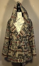 MOSSIMO SUPPLY CO Woman Sz XXL Hood Coat Tie Belt Buttons Nice Texture C2