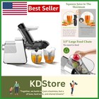 Cold Press Masticating Juicer 3.5" Feed Chute 5 Speeds Quiet Low Noise