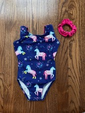 Destira Zebra Rainbow Disco Leotard Size CXXS/3T Girls Gymnastics Dance Fun Back