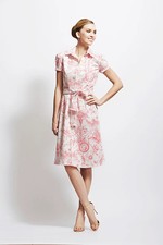 RARE 2014 Carolina Herrera MARILYN Toile Belted Shirt Dress SZ 12  EXCELLENT