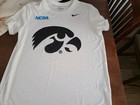 Iowa Hawkeyes Polo Shirt White W/ Black Emblem Nike Dri-Fit Womens Large Great — photo 1
