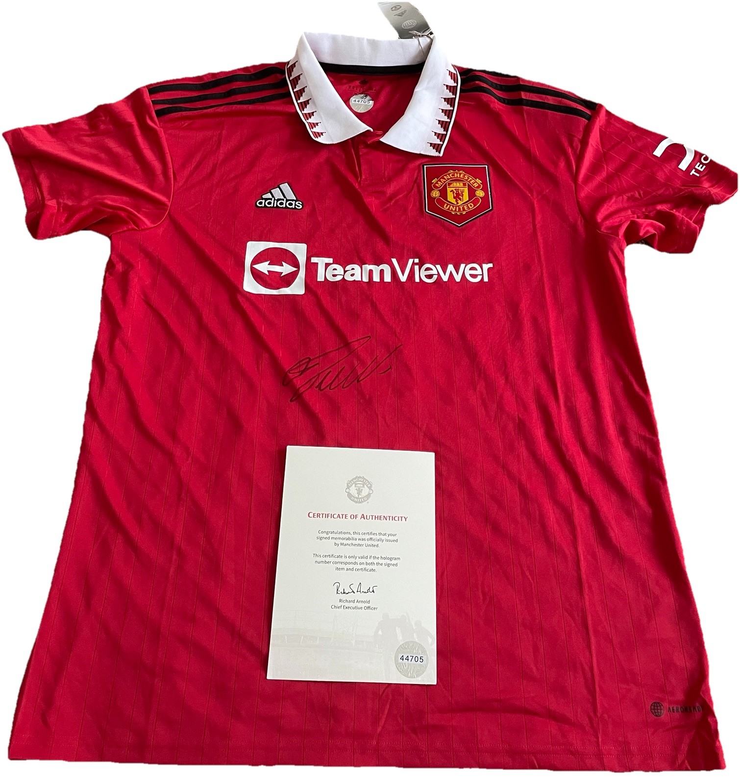 Cristiano Ronaldo Front signed Manchester United Home 22/23 Shirt With Club COA