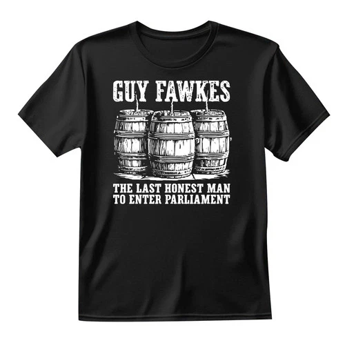 Guy Fawkes Last Honest Man Retro T-Shirt Funny Vintage Tee Political Quotes Top - product listing photo