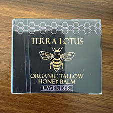 NWT Terra Lotus Organic Tallow Honey Balm Lip Balm, Lavender Scent 2 oz/57 g