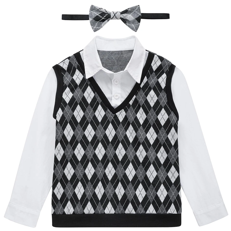 Disfraz de anciano para niño 100º día de escuela niños abuelo anciano chaleco con... Foto 2 de 4