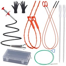 Drain Snake Hair Clog Remover, 61 Inch Flexible Plumbing Toilet Snake, Plasti...