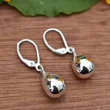Dainty 925 Sterling Silver Waterdrop Dangle Earrings Leverback Gift for Her New
