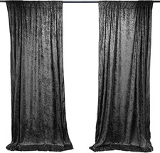 10 Feet X 10 Feet Lush Velvet Backdrop Drapes Curtains Panels with Rod Pockets -
