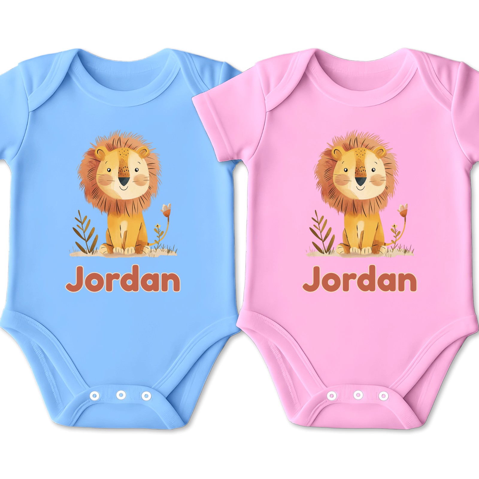 Body Bebé León Personalizado Algodón Suave Manga Corta Bebé Chaleco Nombre Regalo
