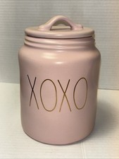 Rae Dunn Pink Canister Jar With Gold Letterin...
