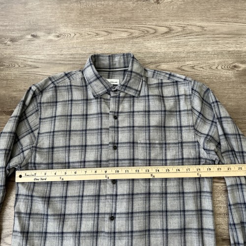 Chemise de sport Peter Millar en flanelle homme S gris coton à carreaux manches longues boutonnée - Photo 5 sur 11