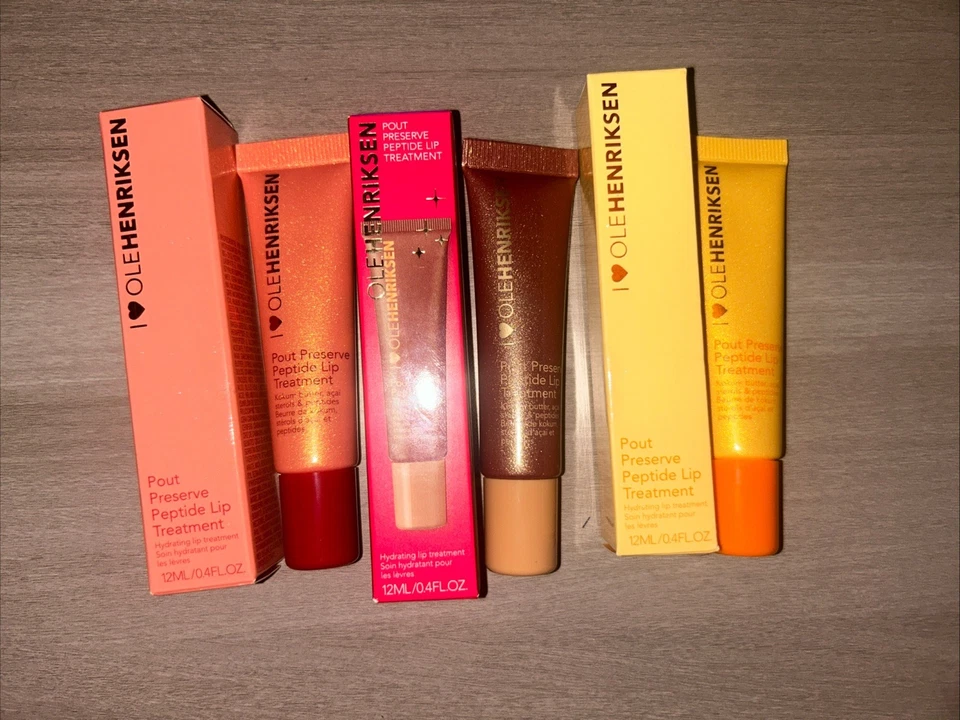 OLE HENRIKSEN Pout Preserve Péptido Tratamiento Labial 3 Piezas Lote Mixto Nuevo - 0.4 OZ Foto 3 de 4
