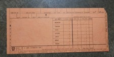 Vtg Pennsylvania Railroad Worker's Weekly Time Card Unused NOS Cardstock Paystub