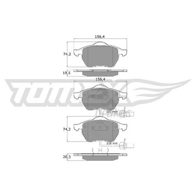 Tomex Brakes Bremsbelagsatz Bremsklötze vorne 1M2J2K021BA 95VWX2K021BA 24848284