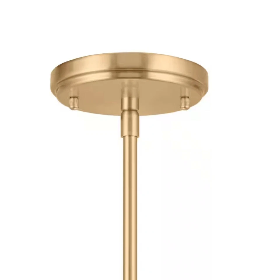 Люстра Hampton Bay Florabelle 3 лампы антикварная золотистая прозрачное глобусное стекло - Изображение 4 из 4