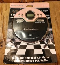 Studebaker SB3703PB Joggable Personal CD Player FM Bass Boost Pink Black NIP