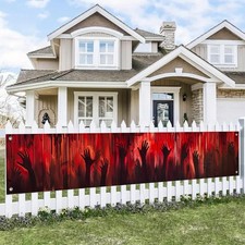 Halloween Banner Creepy Celebration Pumpkin Banner 3