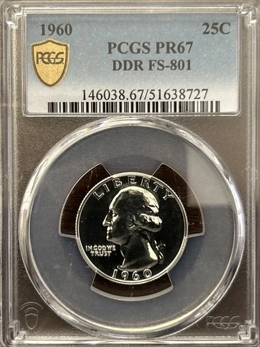 1960 Proof Washington Quarter - PCGS PR67 - Doubled Die Reverse (DDR) FS-801