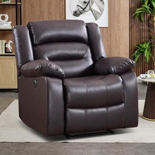 EBELLO Faux Leather Power Recliner Chair Electric Overstuffed Reclining Chair