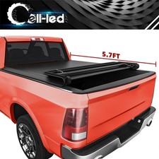 4-fold 5.7ft Bed Tonneau Cover For 2009- 2026 Dodge Ram 1500 Crew Cab Soft Cover