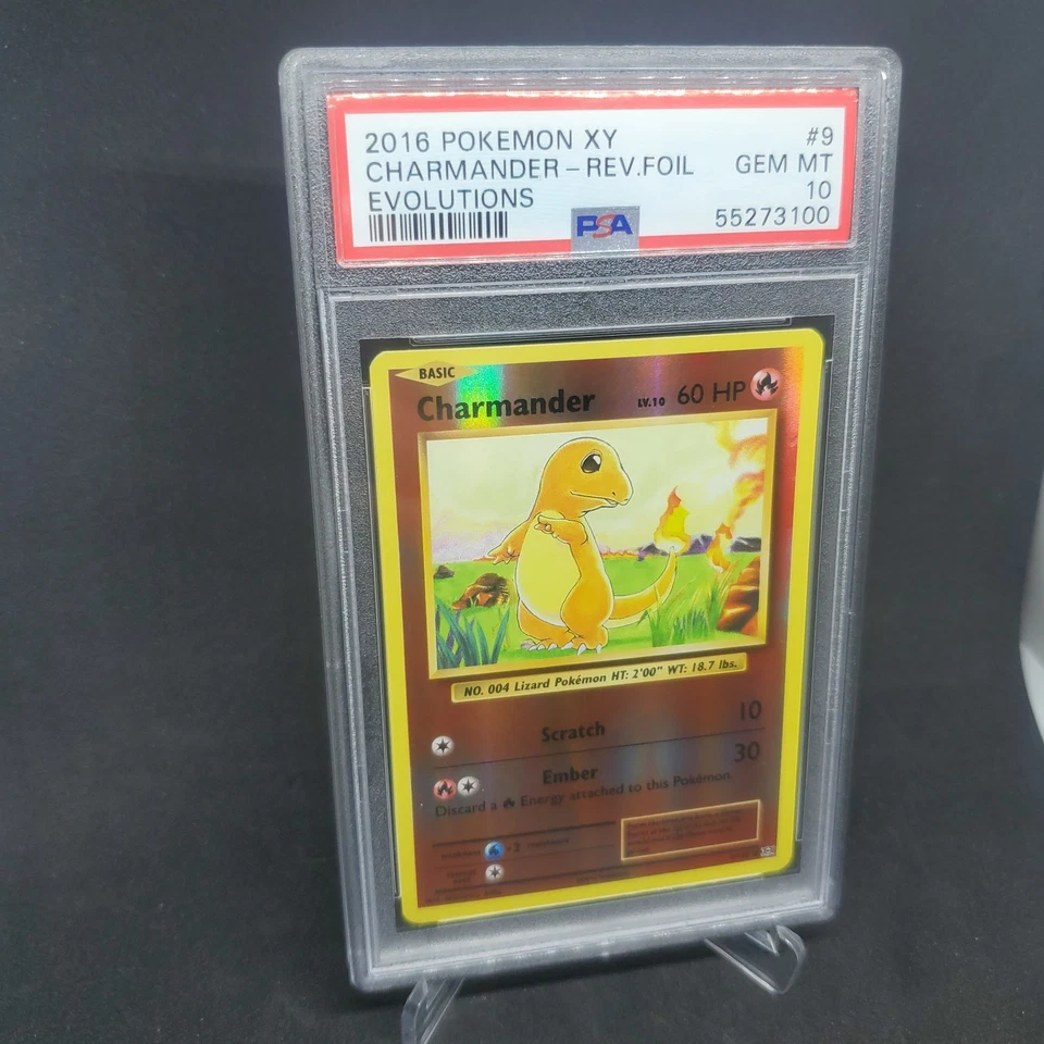 2016 Pokemon XY Evolutions Charmander Reverse Foil #9 PSA 10 Gem Mint Card 9/108 - Image 2 of 4