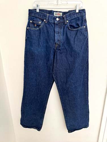 Stussy Big Ol’ Jeans Rinsed Indigo Button Fly 32x31 #116599T