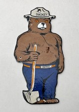 Smokey the Bear U.S. Forest Service Vintage Used Porcelain Sign, 8” x 4”