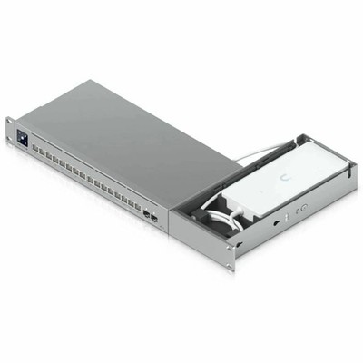 Rack Mount for UniFi USW-Pro-Max-16-PoE   1U 19'' with Tray for PSU Aluminum Look