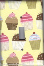 Light Switch Plate Outlet Covers KITCHEN CUPCAKE / MUFFINS BAKING YELLOW