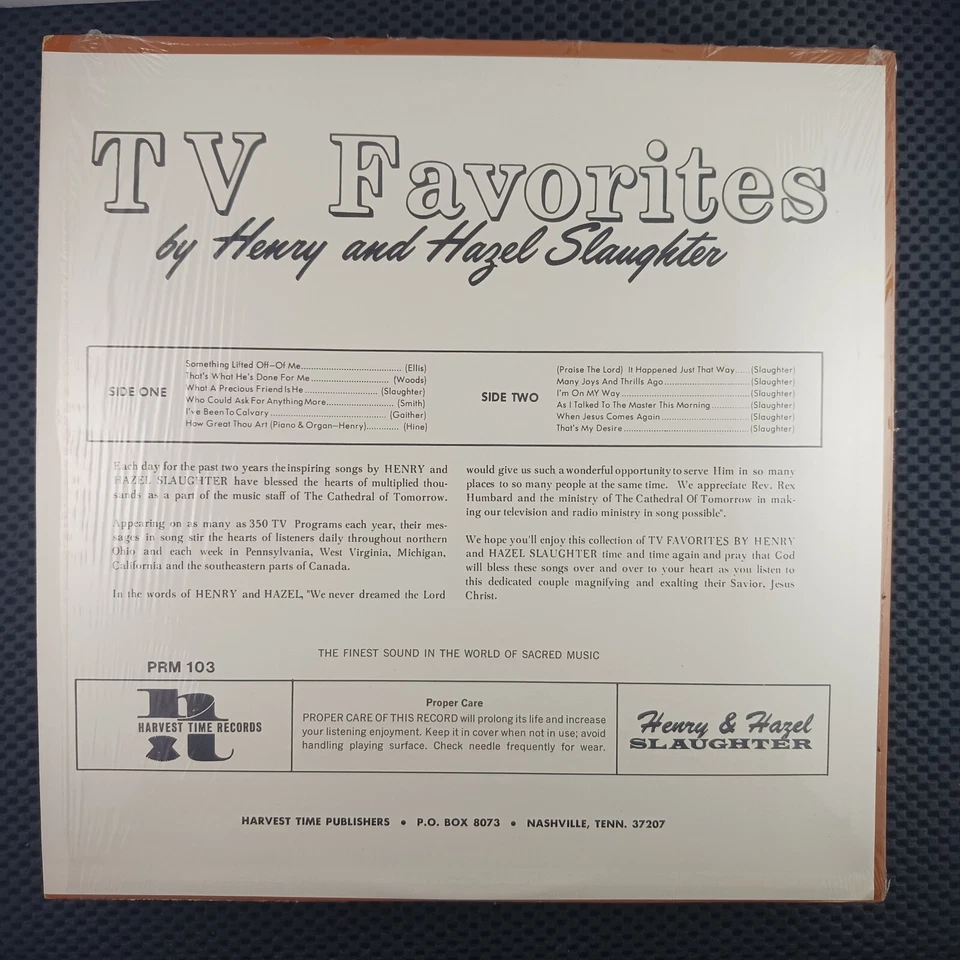 Henry & Hazel Slaughter – TV Favorites (Harvest Time Records PRM 103) - Image 2 of 4