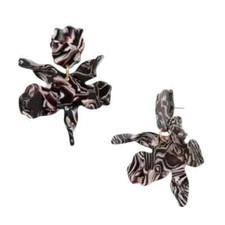 Lele Sadoughi Small Paper Lily Maple Earrings. Retail 125