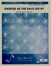 Sweeter As The Days Go By 1961 Religious Vtg Sheet Music Sacred Shape Note Smith