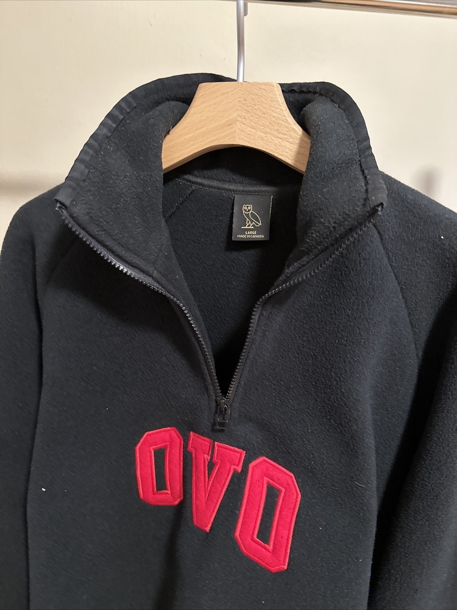 【October's Very Own】ジッパースウェット QUARTER-ZIP POLO OVO Drake × October's Very Own Black Quarter Zip Pull Over