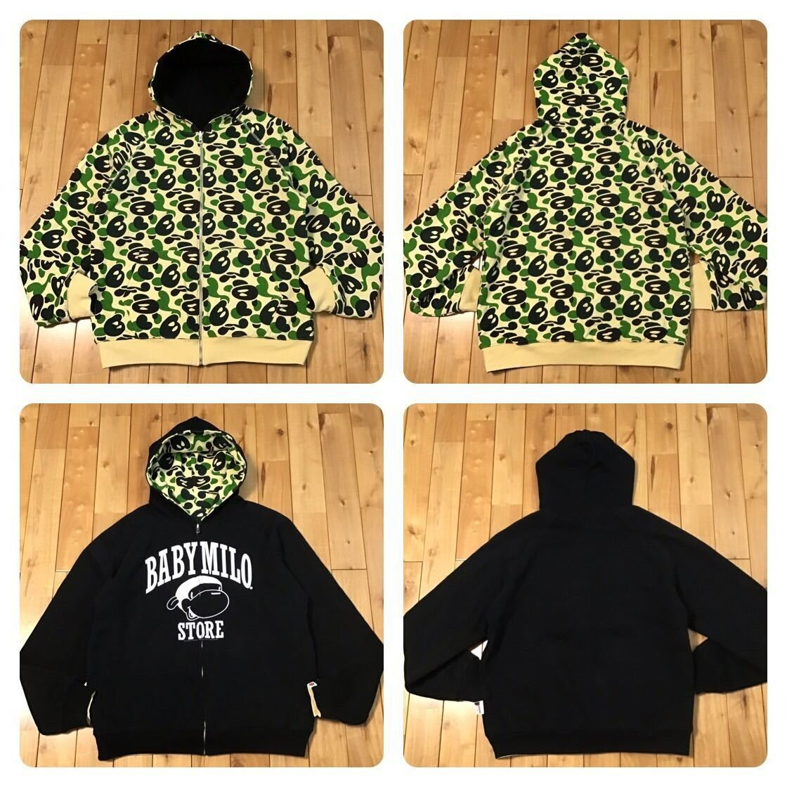 Reversible BAPE Milo camo Zip hoodie a bathing ape NIGO Size Reversible BAPE Milo camo Zip hoodie a bathing ape NIGO Size