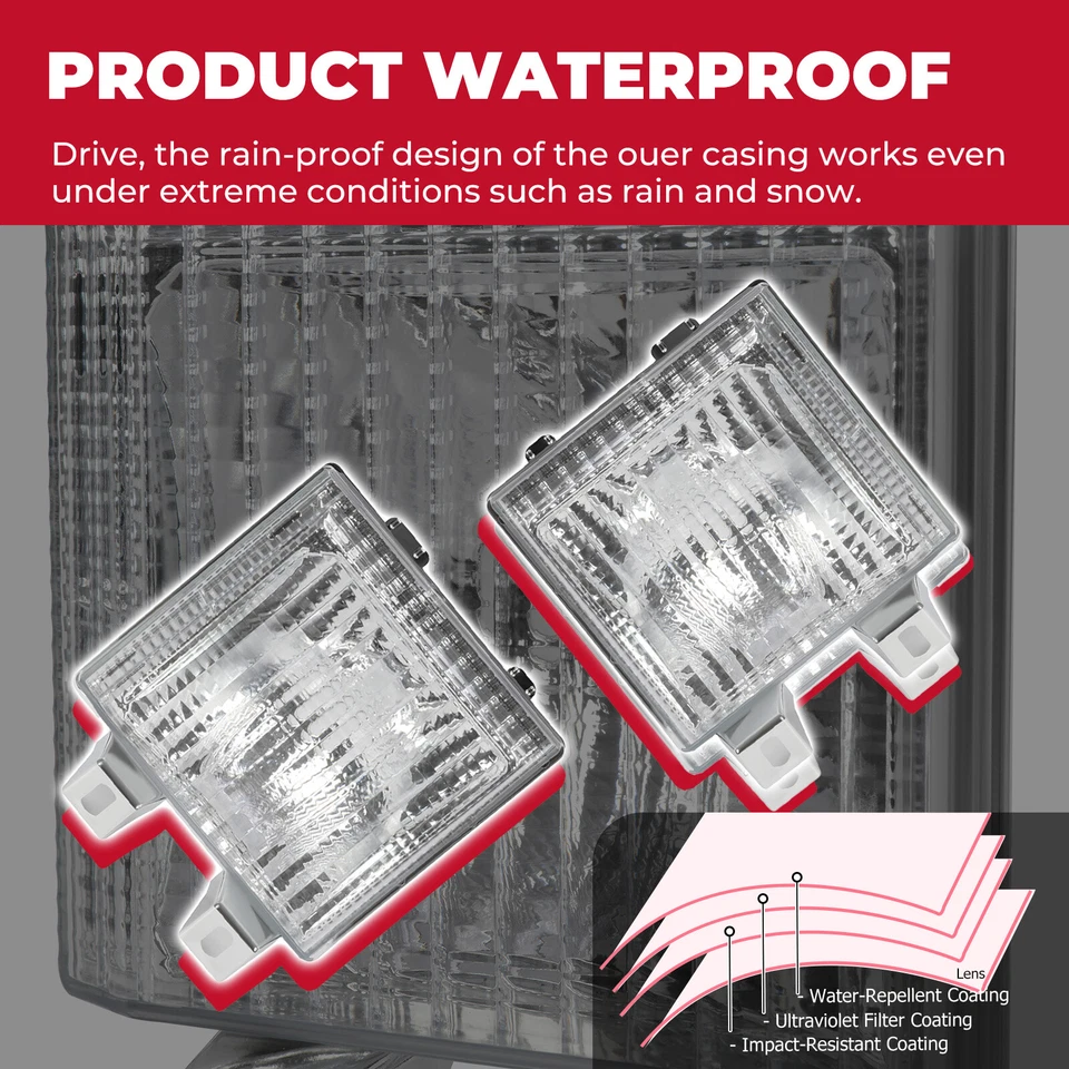 Pair Set Turn Signal Side Corner Marker Lamp Light for Chevy GMC Pickup Truck - Image 4 of 4