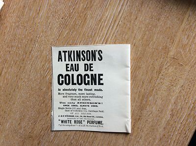 m7-1 ephemera 1900 kleine werbung atkinson's eau de cologne j & e atkinson