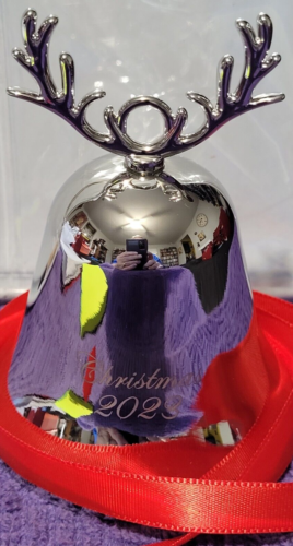 UniBlue Silver Plated Christmas Bell ornament 2023 (v. nice)